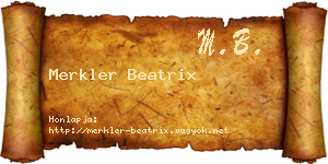 Merkler Beatrix névjegykártya